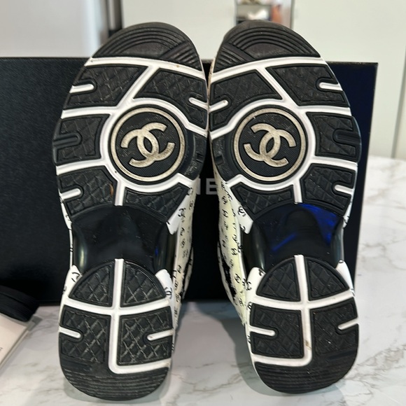 CHANEL logo mania suede sneakers size 38 - Picture 11 of 16
